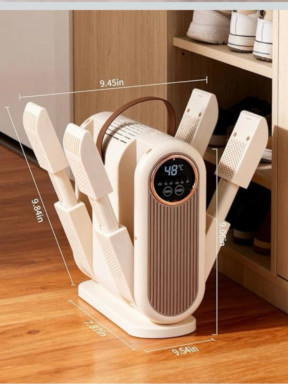 Portable Shoe Dryer & Warmer - Cream/Brown - Picture 3 of 13
